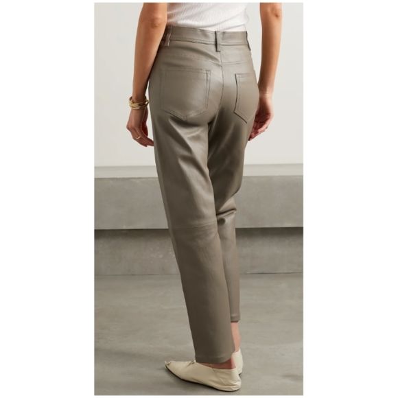 JOSEPH Den cropped leather straight-leg pants Size US 10 FR 42 - Picture 12 of 15